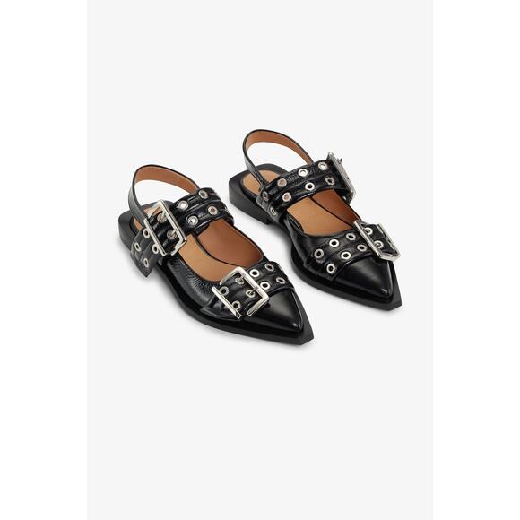 GANNI Buckle Ballerina Slippers - 38 - Picture 3 of 3